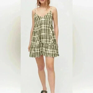 Urban Outfitters Tangerine Mini Frock Dress Size S Swing Lightweight Green
